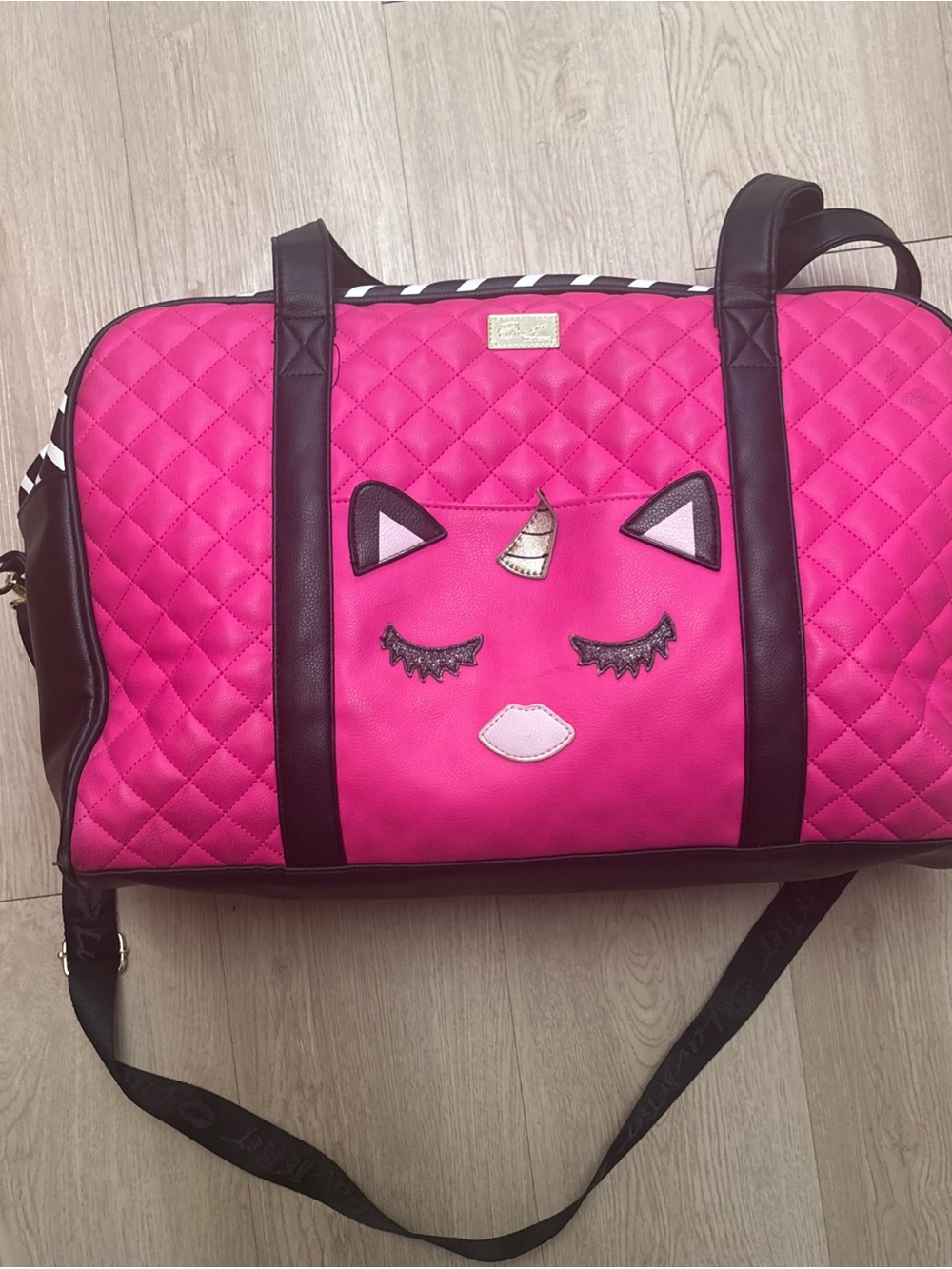 Betsey Johnson Cute Pink Quilted Unicorn Travel Tote
